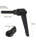 Eight Pack Adjustable Clamping Lever Handles M6 X 25mm Male Thread Bolts With Rotating Screw Locking Quick Release Black Aluminum