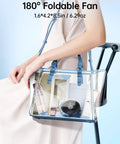 Misting Handheld Fan With 180 Degree Fold USB Rechargeable Personal Cooling Sprayer 3 Speed inside clear bag