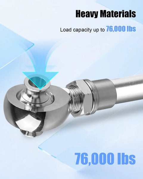 Beefy Heavy Duty 1.25 Inch Rod End Heim Joint Kit With Left And Right Threads For 1.75 Inch OD Tubing 0.120 Inch Wall And Two And Five Eighths Inch Mounting Width 12 TPI Shafts Includes Both Sides, steel rod end with 76,000 lbs load capacity