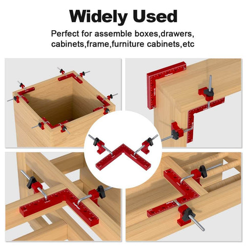 4 Pack 90 Degree Positioning Square Clamps For Woodworking Aluminum Right Angle Corner Clamp 5.5 X 5.5 Inches Precision Tool