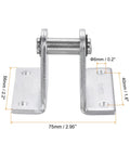 Two Pack 75x56mm Air Cylinder Rod Clevis Mounting Bracket Rear Pivot For Pneumatic Systems Durable Low Carbon Steel 6mm Hole 75x56mm Size Silver Built To Last, front view