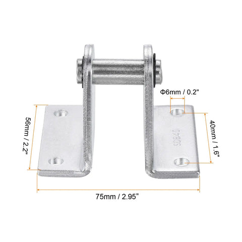 Two Pack 75x56mm Air Cylinder Rod Clevis Mounting Bracket Rear Pivot For Pneumatic Systems Durable Low Carbon Steel 6mm Hole 75x56mm Size Silver Built To Last, front view