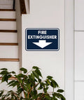 Classic Framed Fire Extinguisher Sign In Brushed Gold Small Size No Tools Needed Wall Mount Easy Adhesive Installation Durable Plastic