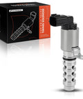 Engine Variable Valve Timing VVT Solenoid for Nissan Versa 2007-2020 and City Express, shown with packaging, silver metal construction