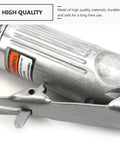 Professional Grade Rock Solid 90 Degree Pneumatic Die Grinder Kit High Speed Air Powered Angle Tool Compact Design Low Vibration close-up of durable metal housing and trigger.