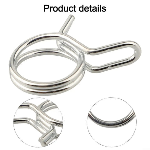 FABULETTA Double Wire Hose Clamp Kit 150 Pcs Stainless And Carbon Steel Spring Clips Assorted Sizes 5Mm To 14Mm Heavy Duty Plumbing Fixings For Pipes And Hoses That Will Hold Tight No Slipping And Durability, stainless spring clip