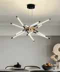 Golden Sputnik LED Chandelier Pendant Light Dope Ceiling Fixture For Dining Room Living Room Kitchen Island Hotels Farmhouse Modern Gold Pendant Lighting For Homes