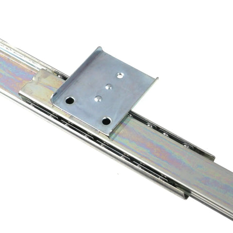 14 Inch Keyboard Slide Tray With Heavy Duty Ball Bearing Rails For Keyboard, featuring adjustable mounting hardware in silver steel.