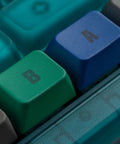 Close up of Retro 87 Key Wireless Mechanical Keyboard Hot Swap Silky Linear Switches with colorful keycaps and lighting.