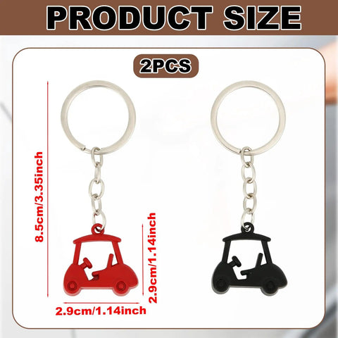 Two Piece Golf Keychains Set In Zinc Alloy Durable Golf Cart Key Ring With Golf Themed Design A Fun Souvenir For Players