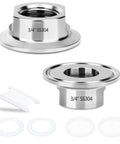 Two SS304 sanitary fittings: 1.5-inch tri-clamp to 3/4-inch NPT female for homebrew