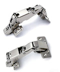 No Drama Heavy Duty Soft Close 180 Degree Concealed Adjustable Cabinet Hinges 2 Pack Full Overlay Nickel Plated Steel, top view.
