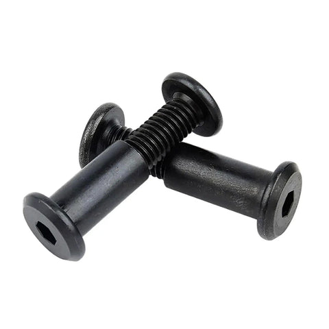 Stainless Steel 304 Beveled Hex Socket Head Locking Screws and Nuts Kit for Plywood Furniture Projects, Black