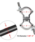 4 Pack Silver Swivel Double Truss Clamps For 2 Inch Truss System Built Tough Aluminum Alloy 220 Pound Max Load 360 Degree Swivel Dual Hinged Couplers For Flexible Cross Connection And Angled Mounting, 2 in clamp