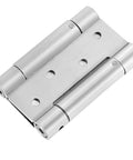 4 Inch Double Action Spring Door Hinges Heavy Duty Stainless Steel Ball Bearing Self Closing With Screws And Adjusting Pin Ideal For Cafes Bars Saloons 2 Pairs, showing hinge