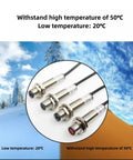 Outdoor Ready Photoelectric Switch With 0 To 20 Meter Laser Sensor, withstands temperatures from 20°C to 50°C, IP66 weatherproof.