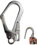 Heavy Duty D Shape Snap Hooks With Alloy Steel Build Pro Grade Quick Locking Mechanism for climbing and harness attachment