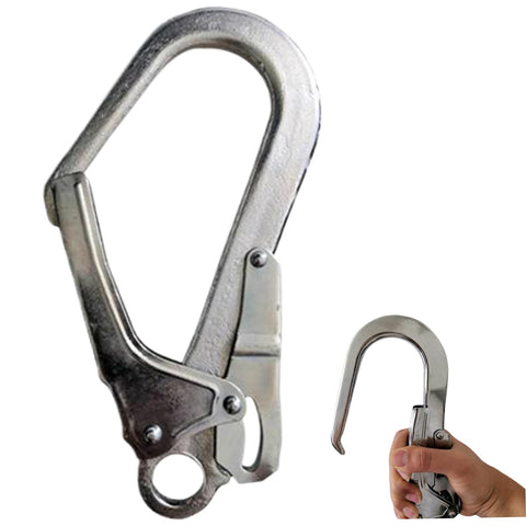 Heavy Duty D Shape Snap Hooks With Alloy Steel Build Pro Grade Quick Locking Mechanism for climbing and harness attachment