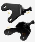 Exhaust Manifold Bolt Repair Kit Plugs Fried Bolt Holes And Squelches That Exhaust Rattle Built For 48 53 62 60 Liter V8 GM Trucks showing black metal brackets with bolts and measurements.
