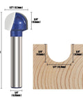 4 Pack Cove Router Bit Set With One Quarter Inch Shank Core Box Round Nose Milling Cutter For Woodworking Solid Carbide