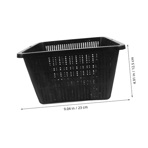 Hydroponic Net Pots And Mesh Grow Bags For Indoor Aquatic Plants, Lightweight Portable Plant Baskets For Ponds And Terrariums, 23 cm black plastic net pot
