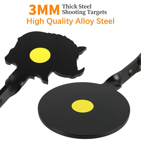 2 Pack Auto Reset Spinner Shooting Targets built tough from heavy duty steel for rugged all weather practice