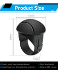 360 Degree Steering Wheel Spinner Ball For Easy One Hand Driving, Anti Slip Booster Accessory dimensions shown