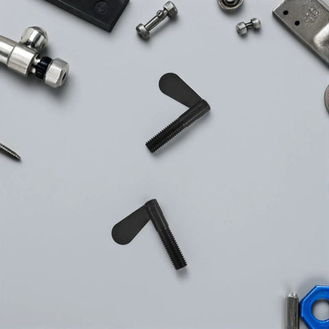 10 Pcs M10 Quick Release Locking Nuts Featuring Smooth Black Lever Handles And Vibration Resistant Zinc Alloy Construction For Tough As Nails Machine Tool And Jig Fixture Clamping, angled view on gray background.