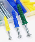 Self-Drilling Ribbed Drywall Anchors With Screws Kit 66Pcs For Quick, Strong Mounts No Pre Drill Needed With Yellow Zinc-Plated Steel Construction For Home Projects And DIY Fixes, assorted anchors