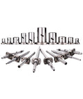 Stainless Steel Ball Screw SFK0802 With Single Ball Nut For CNC Parts 100mm Size, arranged in a precision assembly setup.