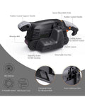 Heavy Duty 600W Electric Belt Sander With Variable Speed Control showing adjustable speed knob, abrasive belt, and dust collection features.