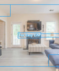 Clear Acrylic Couch Wall Spacers Adjustable Two To Nine Inches Heavy Duty Furniture Stopper Keeps Your Couch Locked Tight Against The Wall Stay Put Design Shields Drywall And Flooring Comes As A Pair in living room setting.