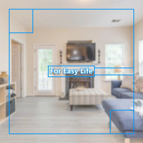 Clear Acrylic Couch Wall Spacers Adjustable Two To Nine Inches Heavy Duty Furniture Stopper Keeps Your Couch Locked Tight Against The Wall Stay Put Design Shields Drywall And Flooring Comes As A Pair in living room setting.