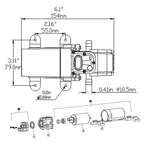 Essential Dc12V Automatic Electric Diaphragm Water Pressure Pump With 40 Psi Max And 3.8Lpm Flow. Features Versatile 3/8 Inch Interface And High Efficiency Design For Reliable Performance In Various Applications, Delivering Consistent Water Pressure