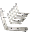 Heavy Duty Steel Angle Brackets Metal Connectors Screws Stainless L Braces for woodworking and shelving, 80x80x20mm.