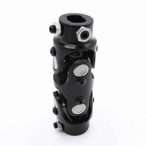 Upgrade Your Ride With This Super Strong 3/4 By 3/4 Inch Double Steering U Joint Universal Shaft Coupler Built From Premium Metal For Smooth Driving And Long Lasting Performance On Any Car Or Truck, black metal steering U joint