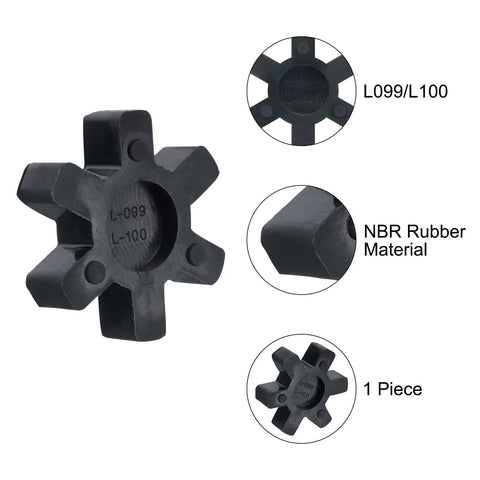 Jaw coupling insert L099/L100, black NBR rubber solid center for L-Jaw coupler, 1 piece