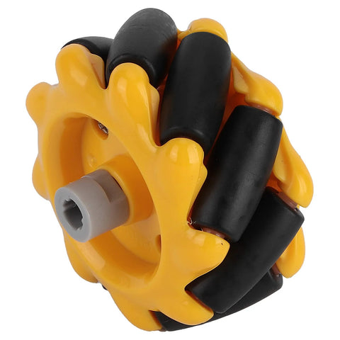 Funien gear motor mecanum wheel set, yellow housing with black rollers, 48mm diameter