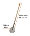 Multi Purpose Sharp Coa Hoe With 43 Inch Tropical Wood Handle And Induction Hardened 4 mm Steel Blade For Heavy Duty Clearing Roots And Weeding In The Garden A Real Yard Work Beast Model 10896 showing dimensions