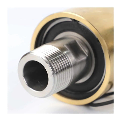 Water Universal Rotary Joint For High Temperature And High Pressure Cooling Systems, 360 Degree Swivel With No Leak And Smooth Bearings, Fast Beefy Response For High Speed Operation, HD50 Left Thread close-up metal fitting