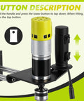 Sturdy Vertical Tapping Machine With 9.84 Inch Arm Effortlessly Drill Holes In Wood Plastic Metal Using M3 To M6 Threads For Precision Workshop Jobs And Reliable Industrial Grade Performance Every Single Time button layout showing controls and motor