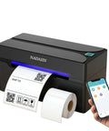 Wireless Mobile Thermal Label Printer Cranks Out 4x6 Postage And Parcel Stickers On The Fly Thanks To Easy Bluetooth Pairing Runs Smooth For Side Hustlers Shipping Daily with printed label.