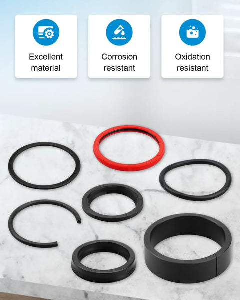 Hydraulic Seal Kit For Front End Loader Bucket Cylinders With Cylinder Head Replacement Fits 7108 And 7308 Series Loaders Includes Cylinder Head For Heavy Duty Rugged Beefed Up 1320 1520 1720 1920 Style Manure Fork Buckets, seal rings