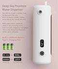 Sea Ghost Desktop Water Bottle Dispenser With USB Type C Charging, Automatic Pump For 5 Gallon And Universal Bottles, 6000mAh Battery, Go To Wireless Hydration Station For Home Office And Outdoor Use - top view with digital display