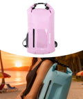 Waterproof Paddling Backpack With Wide Opening, Lightweight 20L Gear Carrier For Camping, Open Water, Beach, And Hiking, Pink