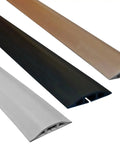 D-2 Low Profile Rubber Cord Cover For Floor Cables, 5 Feet, Gray, shown alongside two other color options, raw rubber material