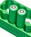 Slick Heavy Duty Spot Welding Jig For 18650 And 21700 Battery Packs safe insulated cell holder with two 21700 cells.