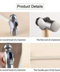 Jewelry Hammer With Solid Wood Handle And Iron Head For Precise Metalworking, Flat Face Mallet For Driving Pins And Rivets details