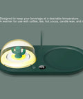Smart Electric Cup Warmer Base With Three Adjustable Heat Modes To Keep Your Favorite Drinks Piping Hot While You Knock Out Tasks At Home Or In The Office with cactus design.