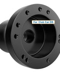 Top Tier Golf Cart Steering Wheel Adapter Compatible With Club Car DS featuring five or six hole direct bolt on mount in matte black.
